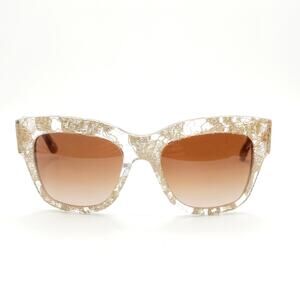 Dolce & Gabbana Sunglasses Gold Lace Clear Frame Designer Luxe DG4231